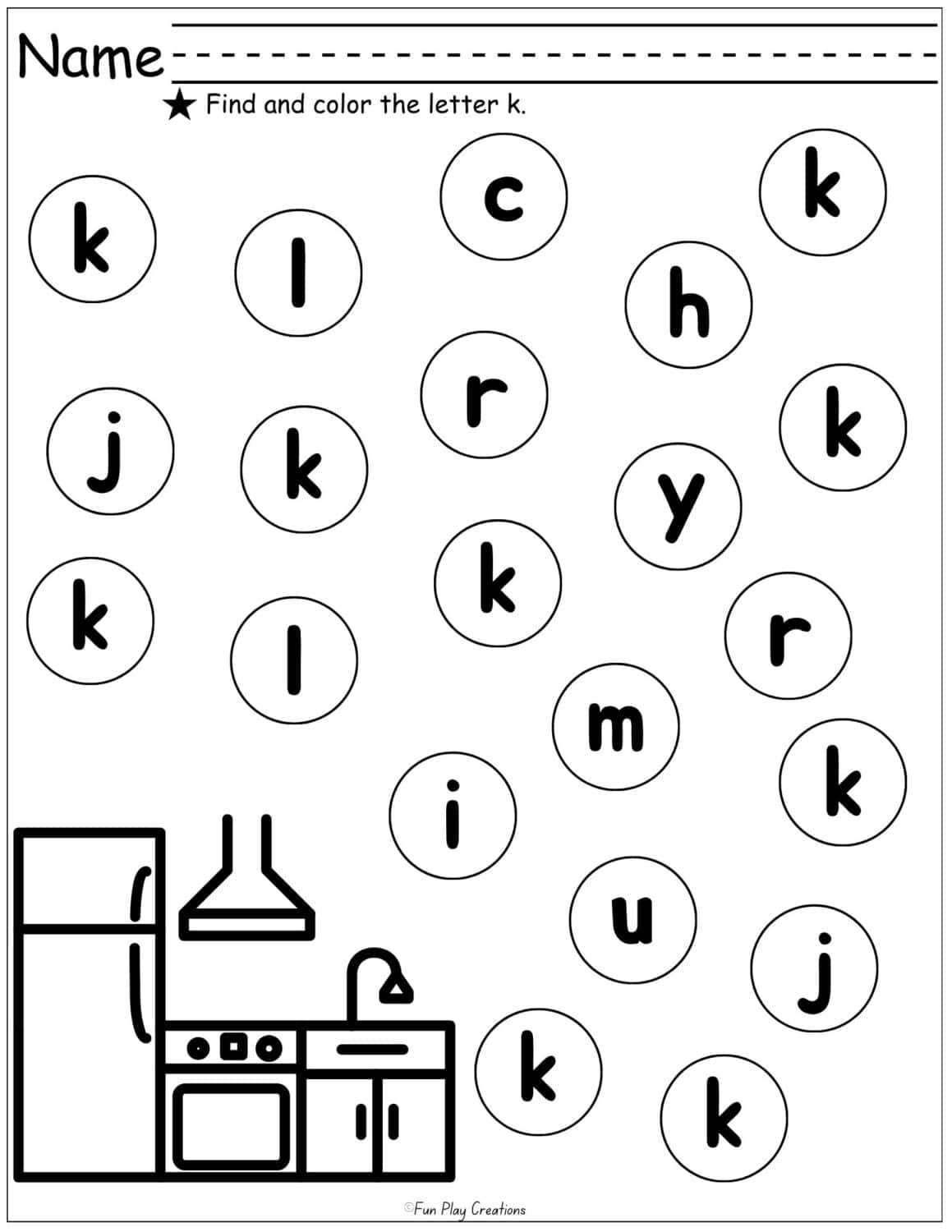 worksheet with bubbles featuring lowercase letters