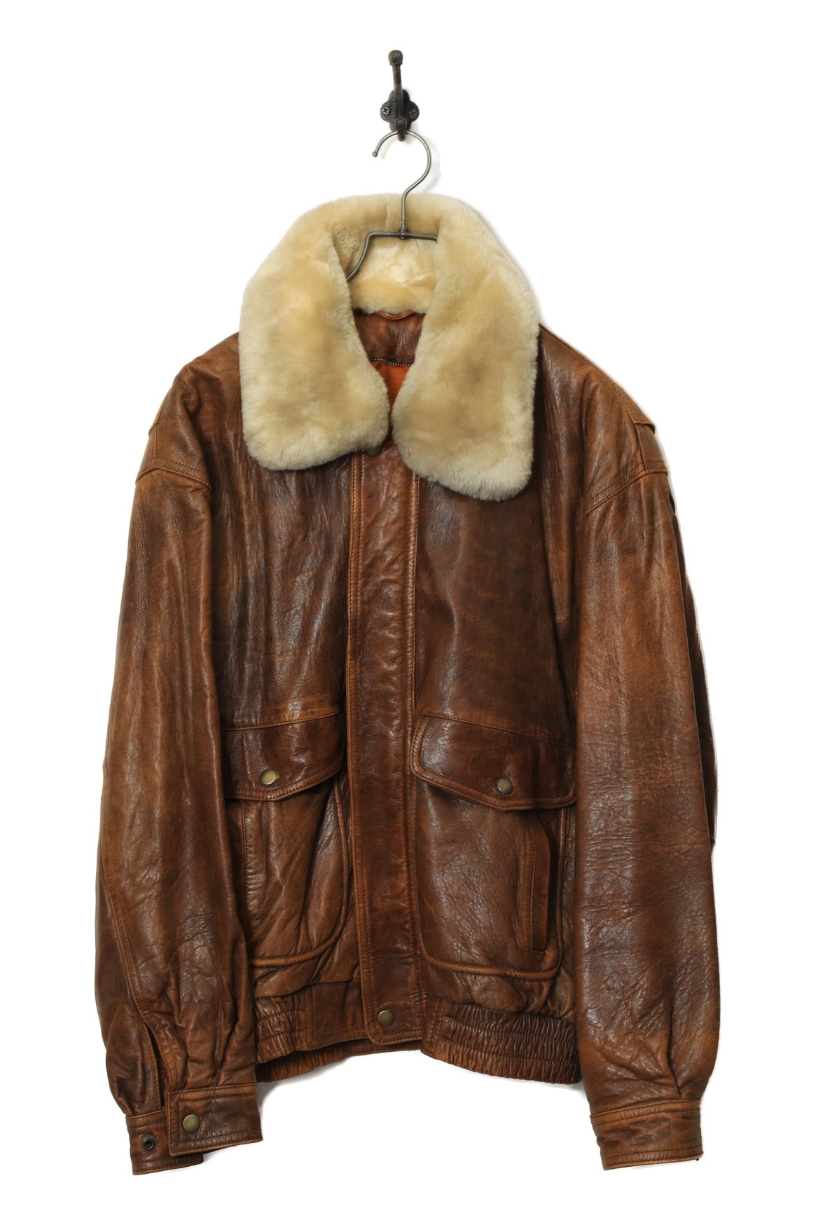VINTAGE BOMBER LEATHER JACKET/L