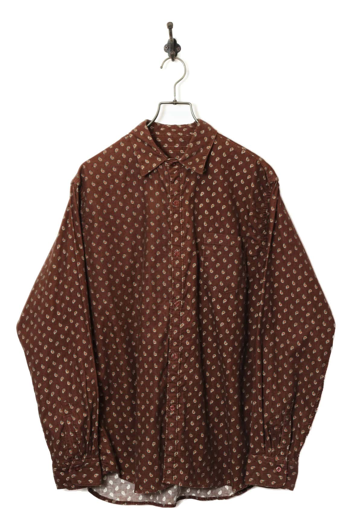 VINTAGE CORDUROY PRINTED SHIRT/L