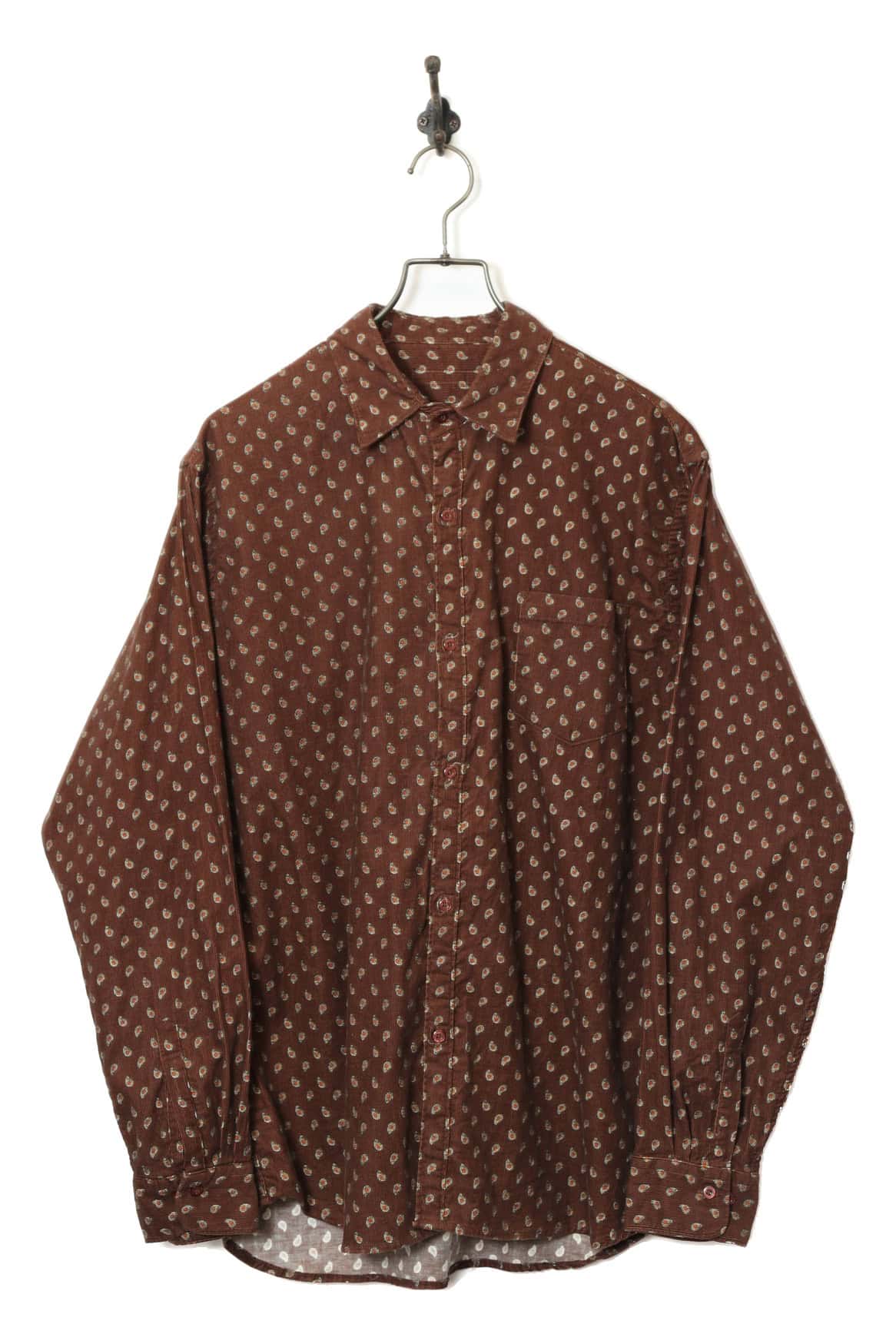 VINTAGE CORDUROY PRINTED SHIRT/L