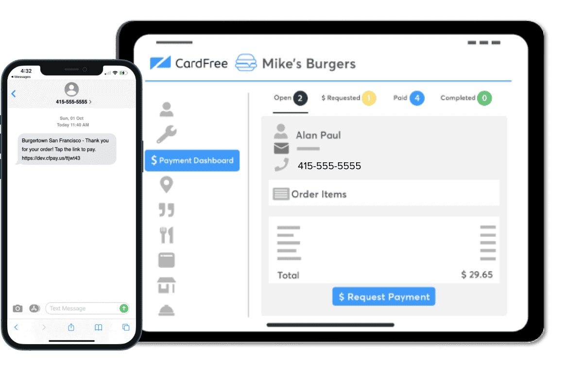 CardFree Text-To-Pay for restaurants and retail