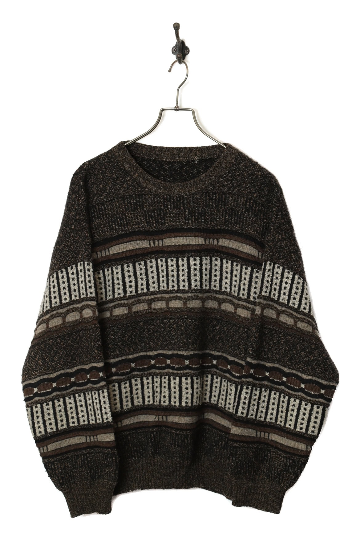 VINTAGE JAQUARD PATTERN SWEATER/M