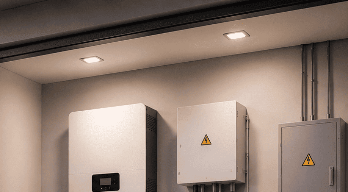 solar energy equipment mounted on a wall