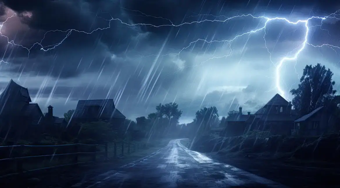 Dark thunderstorm clouds over Texas sky – rain insurance concept