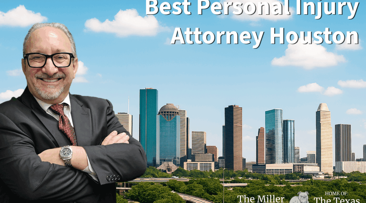 Houston skyline view at sunset representing The Miller Law Firm – The Texas Bulldog, top-rated personal injury attorneys in Houston, Texas.