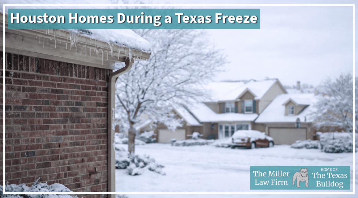Houston homes affected by freezing temperatures during a Texas winter storm