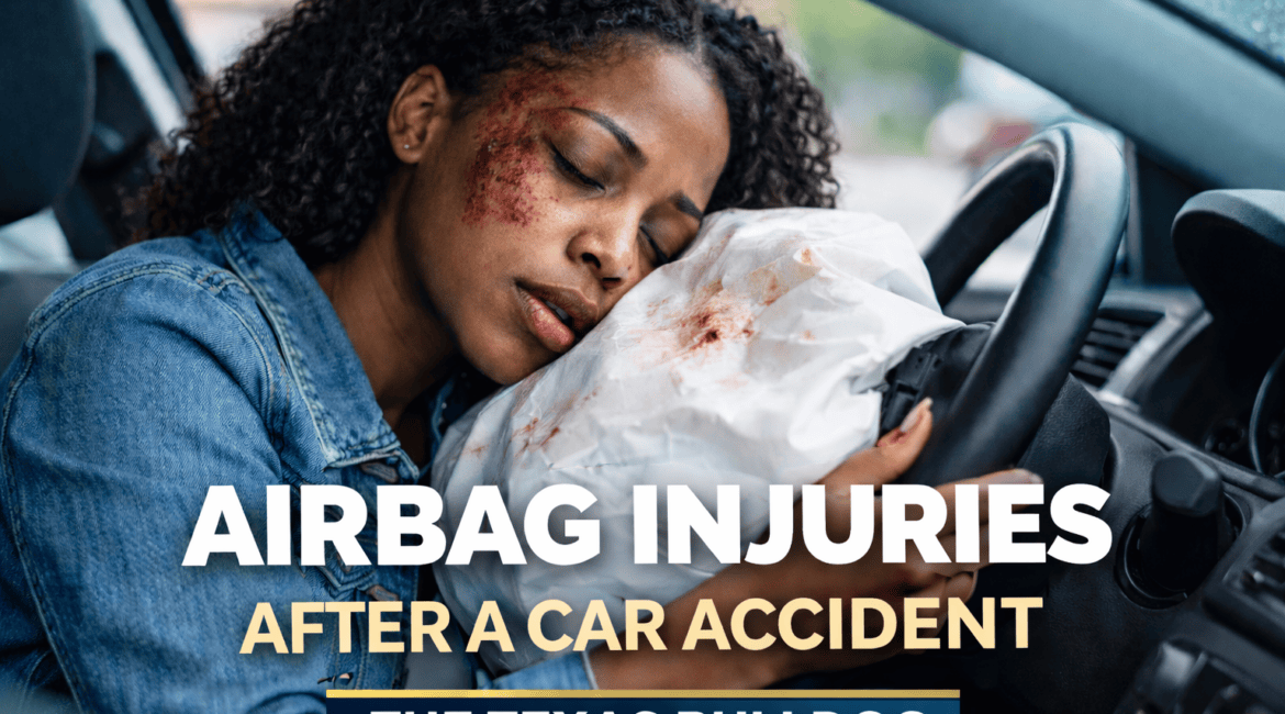 Airbag injuries after a car accident including facial injuries from airbag deployment