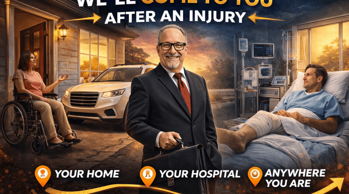 Personal injury lawyer will come to you Texas hospital home visit attorney meeting injured client
