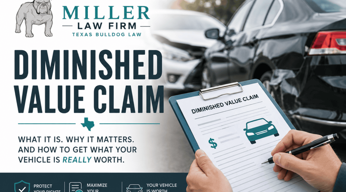 Diminished value claim in Texas after a car accident