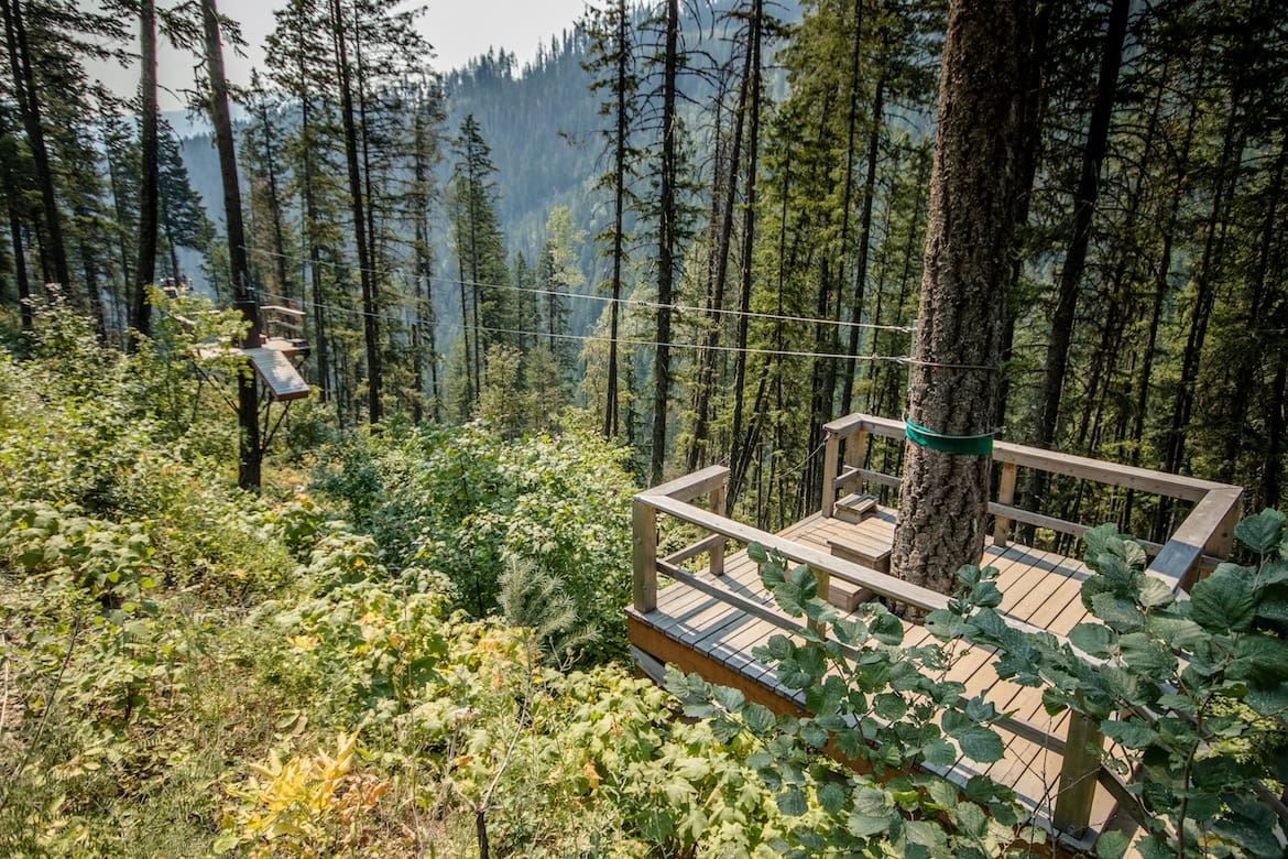 The zipline in Kokanee Glacier Provincial Park