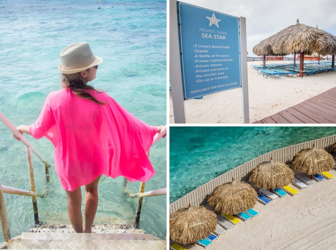 Private cabanas on De Palm Island, Aruba