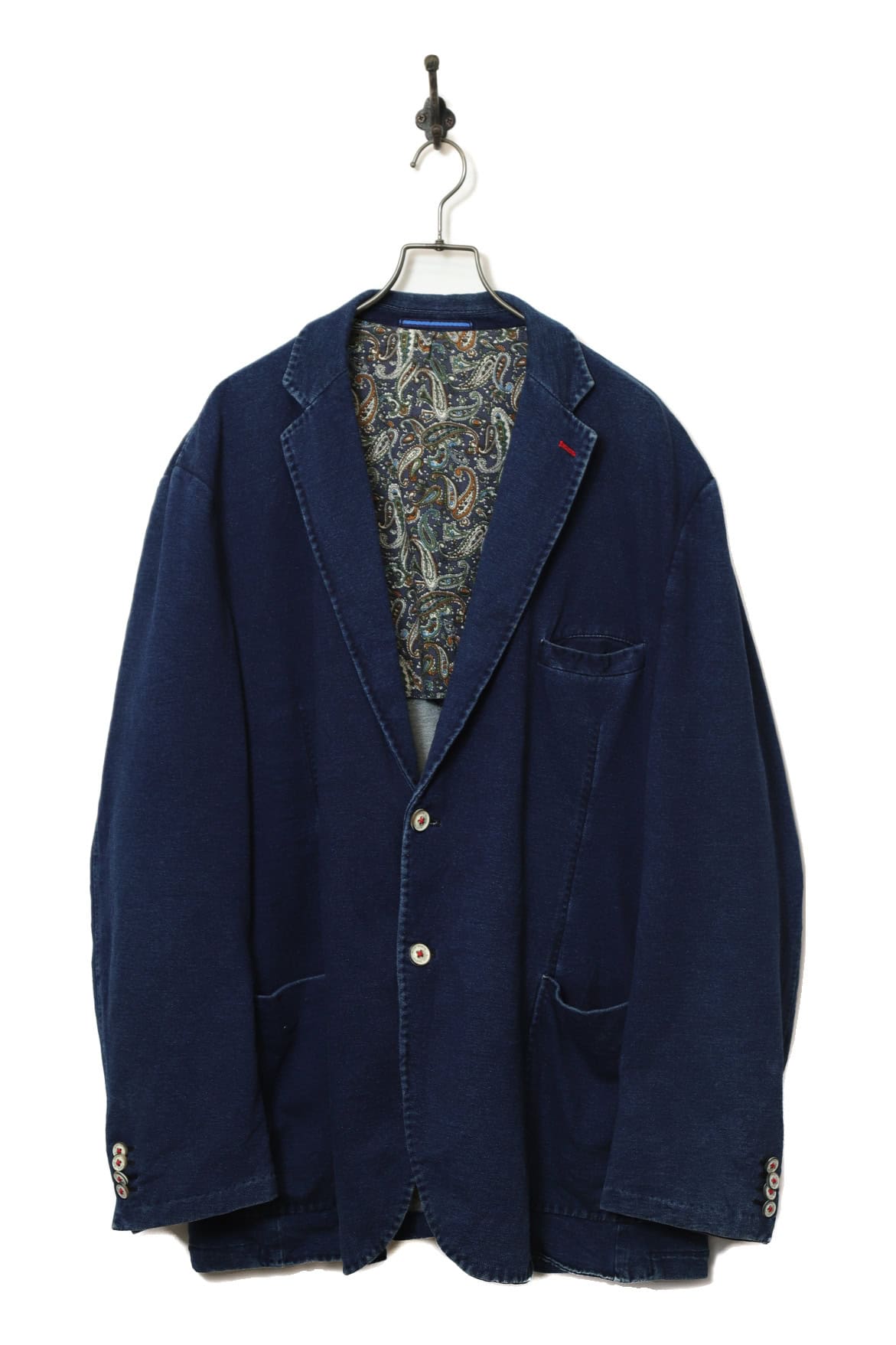 VINTAGE KNITTED DENIM TAILORED JACKET/XL