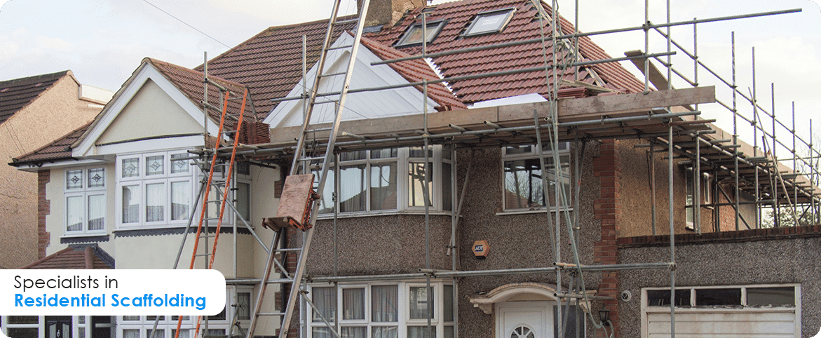 Residential Scaffolding in South West England on a 4 bedroom detached house.