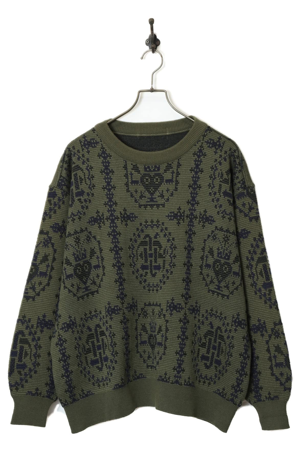 VINTAGE JAQUARD KNITTED SWEATER/XL