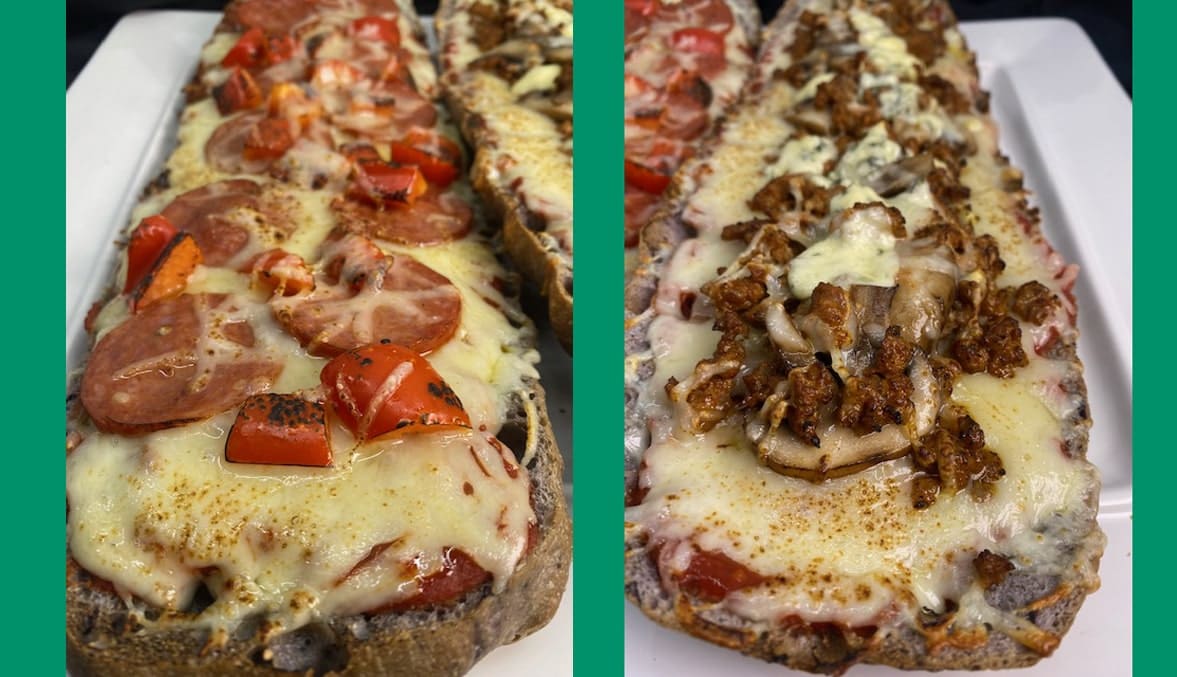 National Pizza Day Recipe: Black Olive Bread Pizza Sandwich by Chef Schulz
