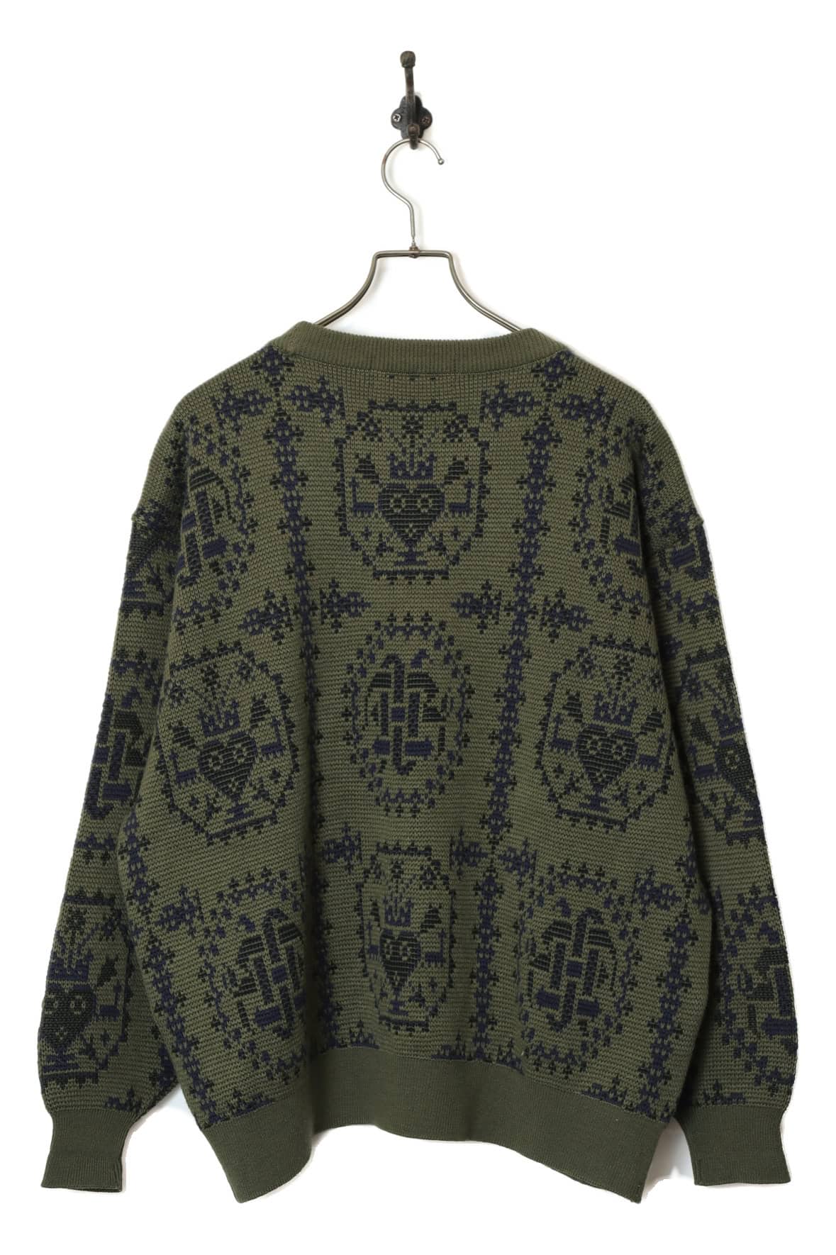 VINTAGE JAQUARD KNITTED SWEATER/XL - 画像 (7)