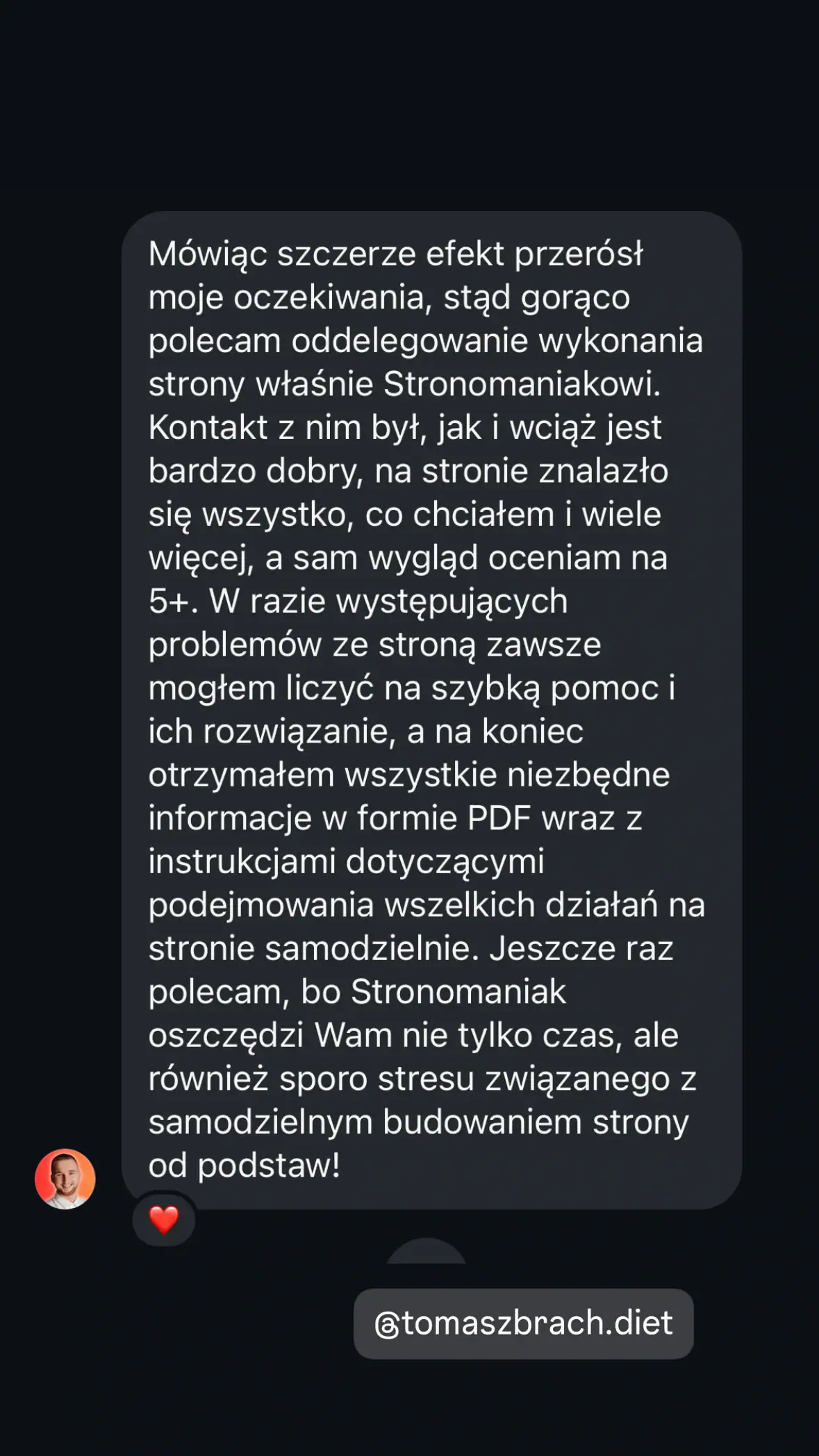 Stronomaniak - twórca stron internetowych. Tomasz Brach opinia.