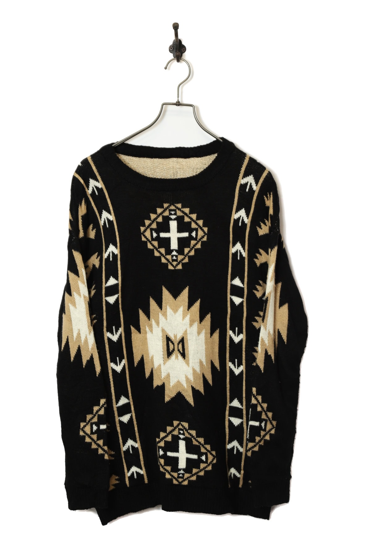 VINTAGE JAQUARD KNIT SWEATER/L
