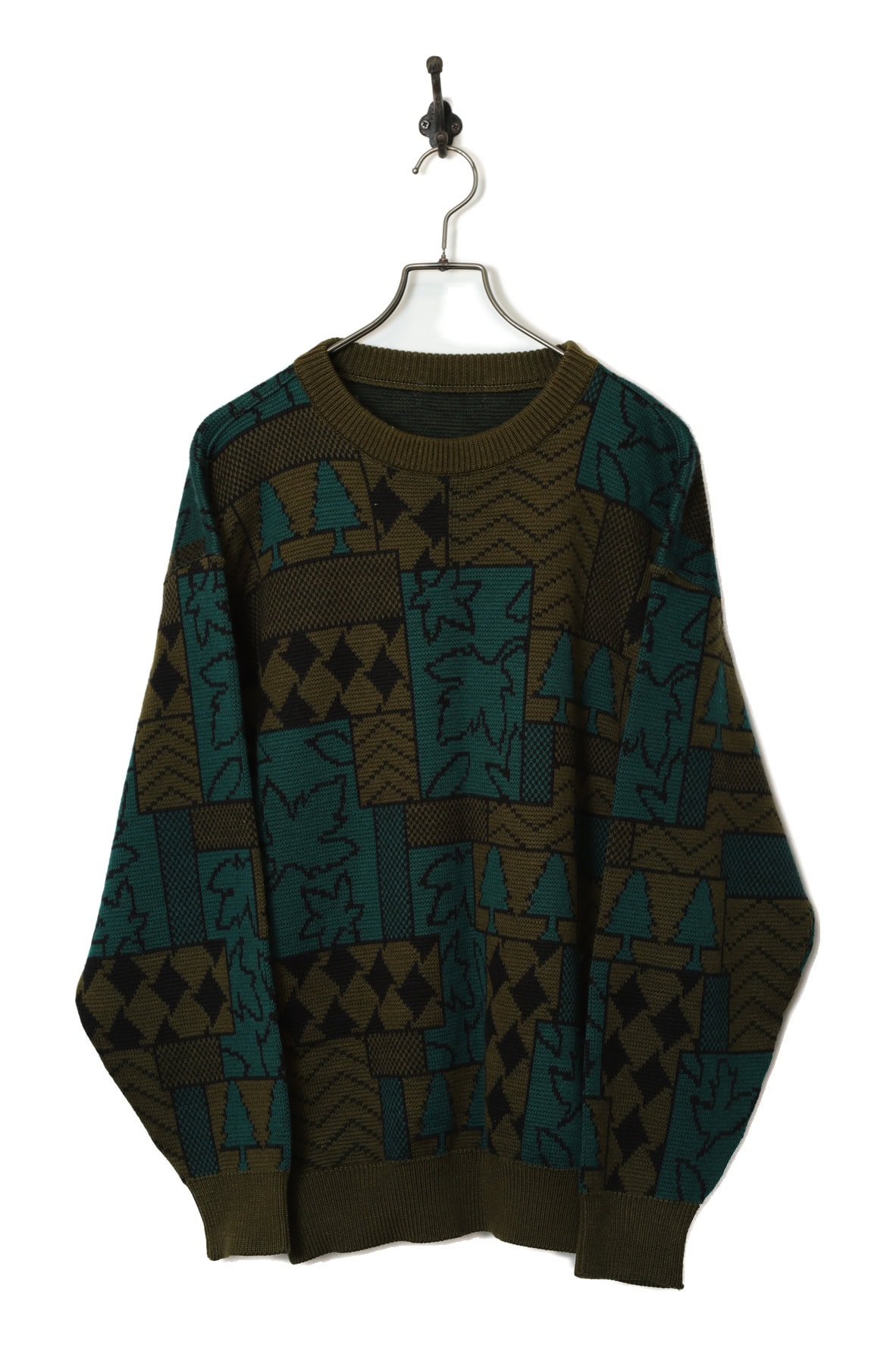 VINTAGE PRINTED KNITTED SWEATER/L