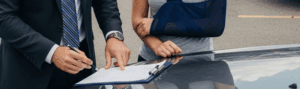 parking lot accident lawyer with injured victim in Sacramento, CA
