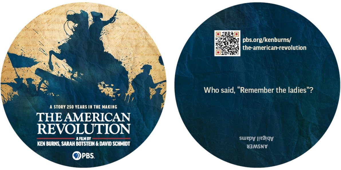 American Revolution beverage coasters