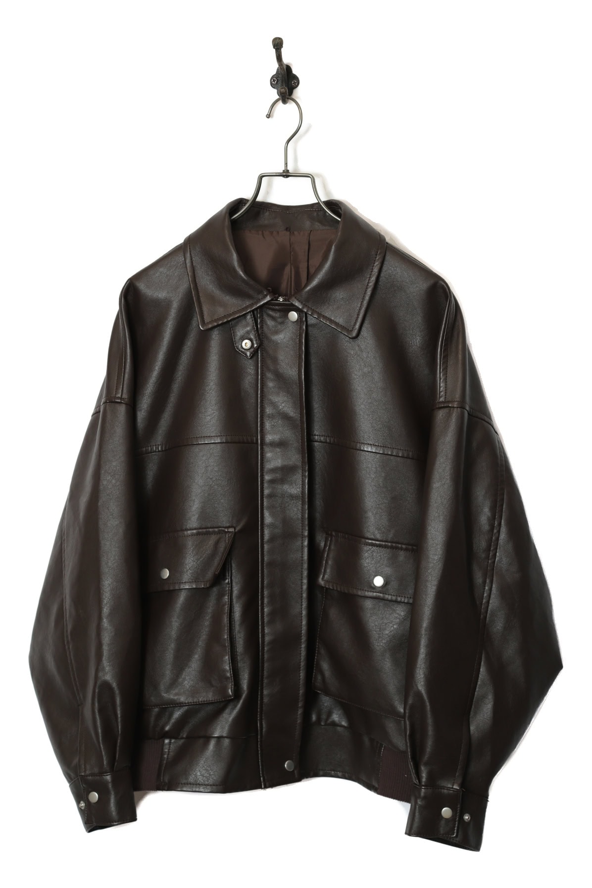 VINTAGE FAKE BOMBER LEATHER JACKET/XL
