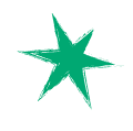 Large teal star graphic