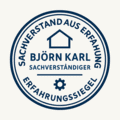 Qualitätssiegel Sachverstand aus Erfahrung – Björn Karl, Bausachverständiger