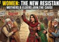In deeply emotional scenes, local mothers and elders flooded the streets to embrace the female fighters, kissing their foreheads and chanting slogans. Urging locals to join the ranks, the women fighters declared:
