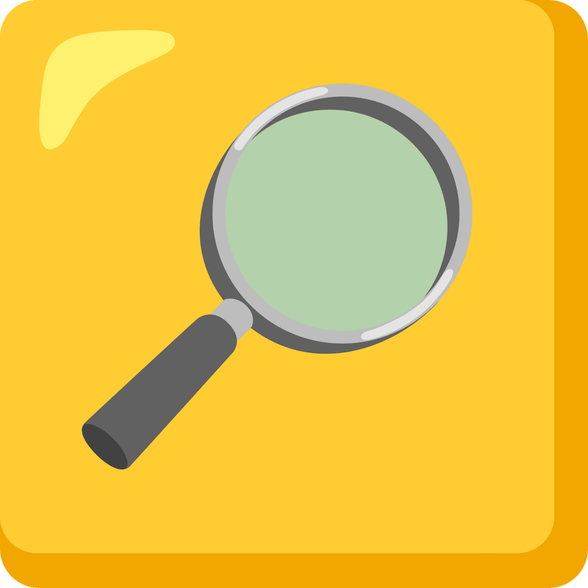 button, icon, symbol, magnifying glass, looking for, enlarge, yellow