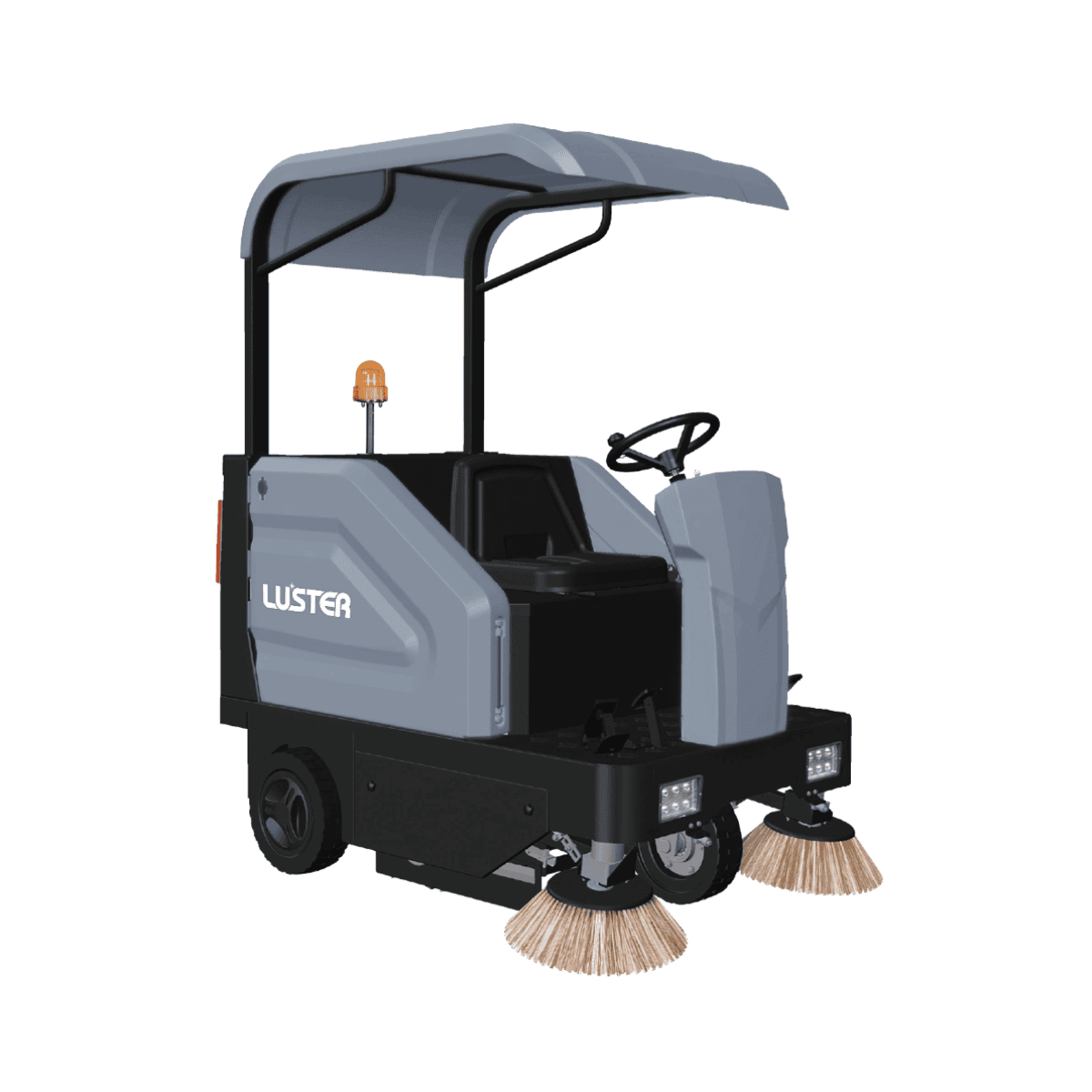 Barredora Hombre a Bordo, Batería 3500 W - 12 V - 100 A, Capacidad Barrido 8500 m2/hr / Luster A86