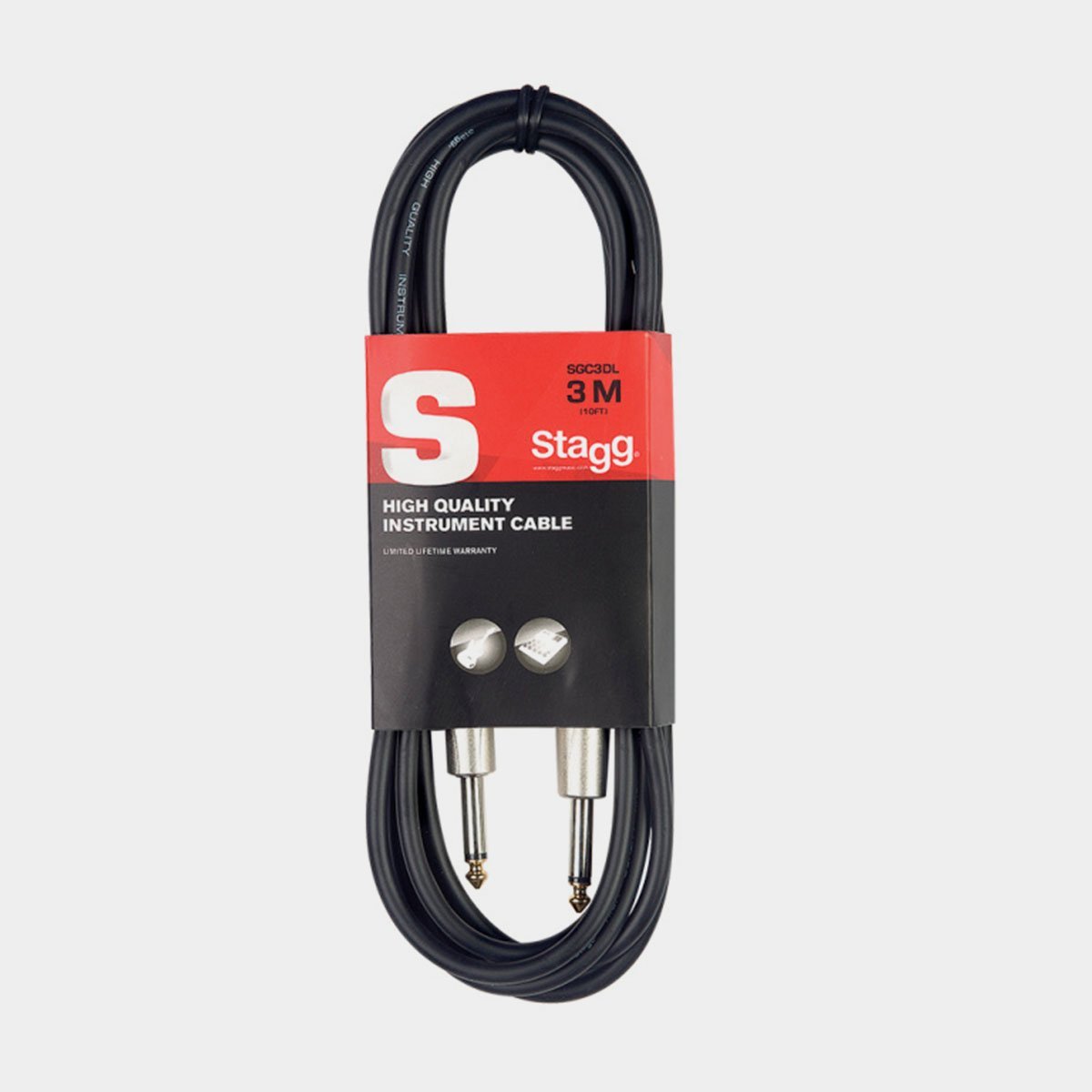 Stagg S-Series Instrument Cable with Deluxe Connectors - 3m