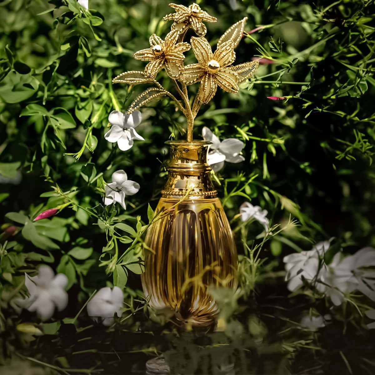 les récoltes majeures le jasmine dior fragrance bottle with fresh jasmine