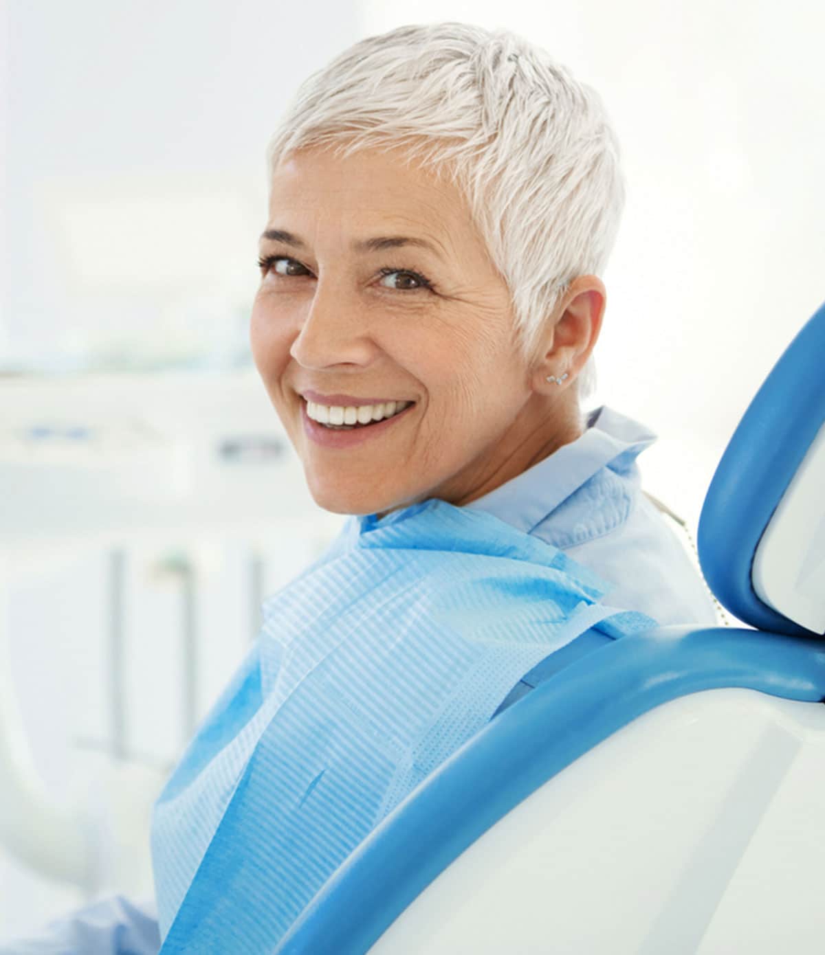 middle-aged woman with a healthy smile