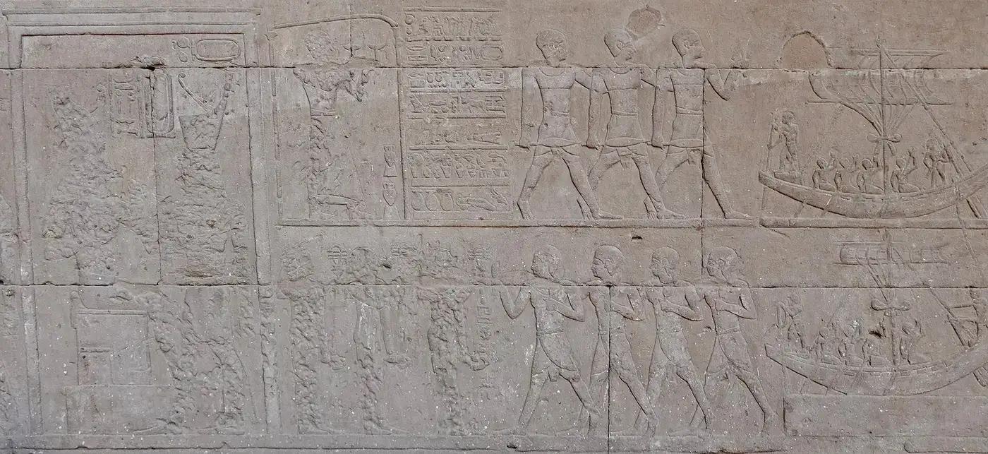 Sacred barque procession relief