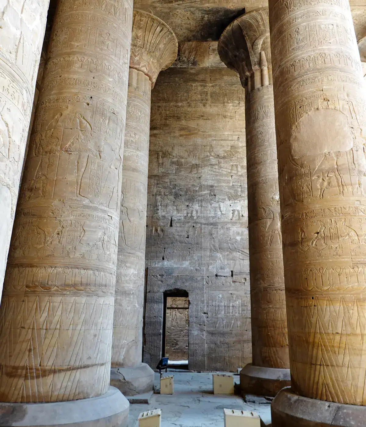 Columns inside the hypostyle hall of Edfu Temple