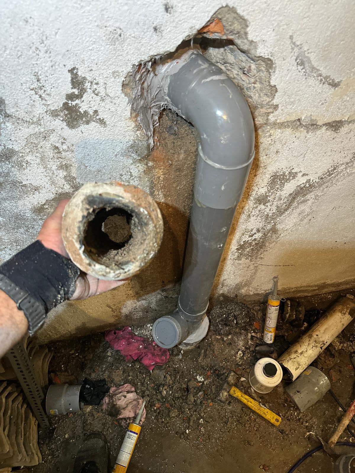 Changement tuyau canalisation