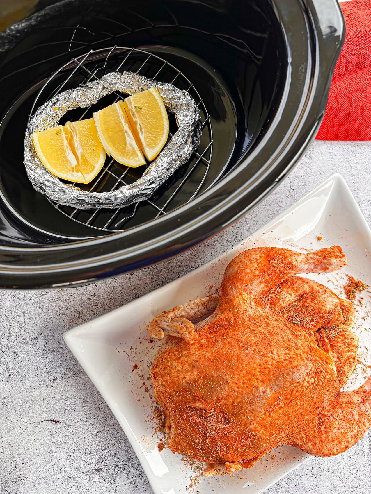 Spice rubbed chicken and a slow cooker
