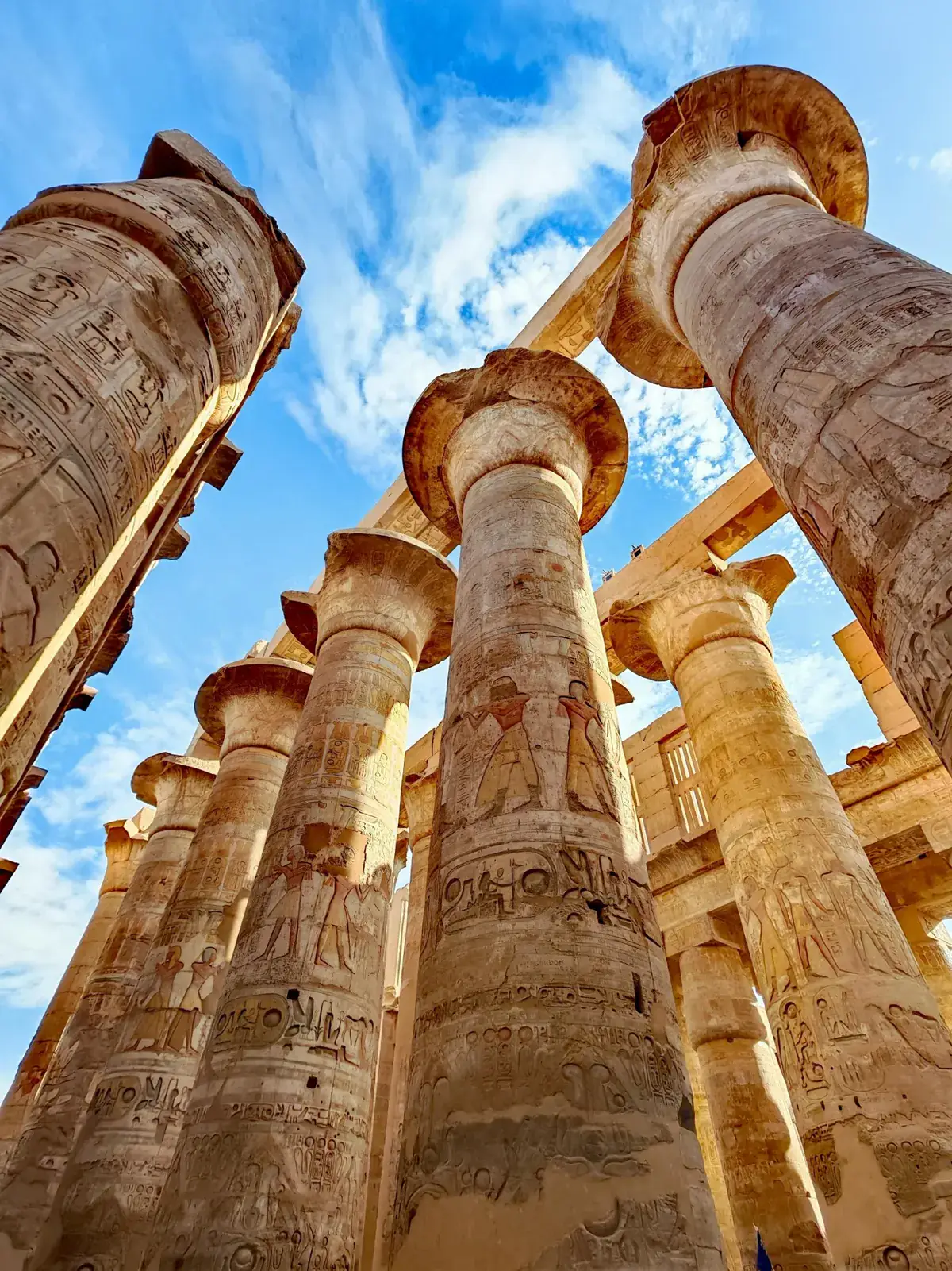 Karnak Temple columns in Luxor