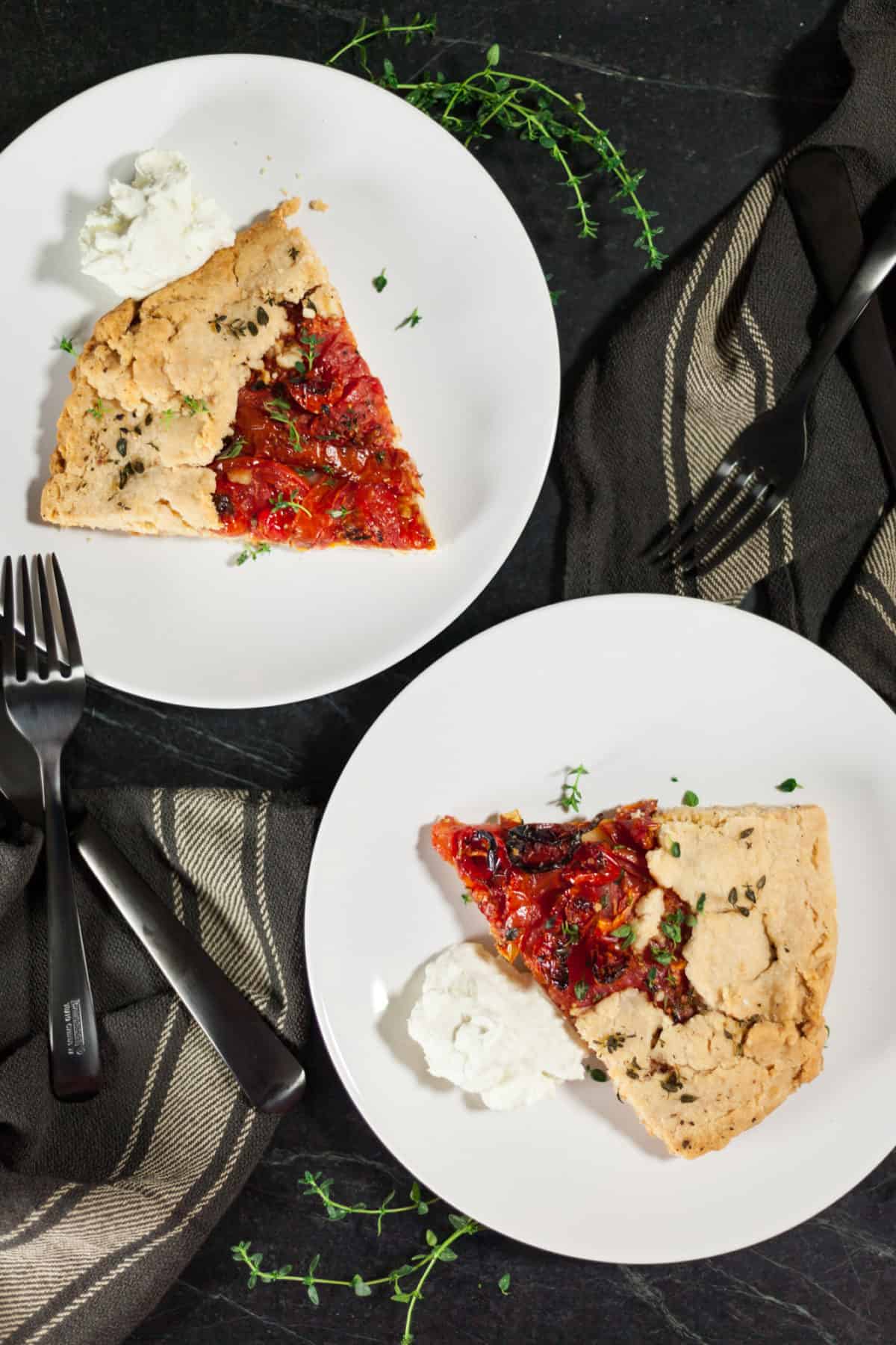 Roasted Tomato Galette with Blue Cheese Whipped Cream