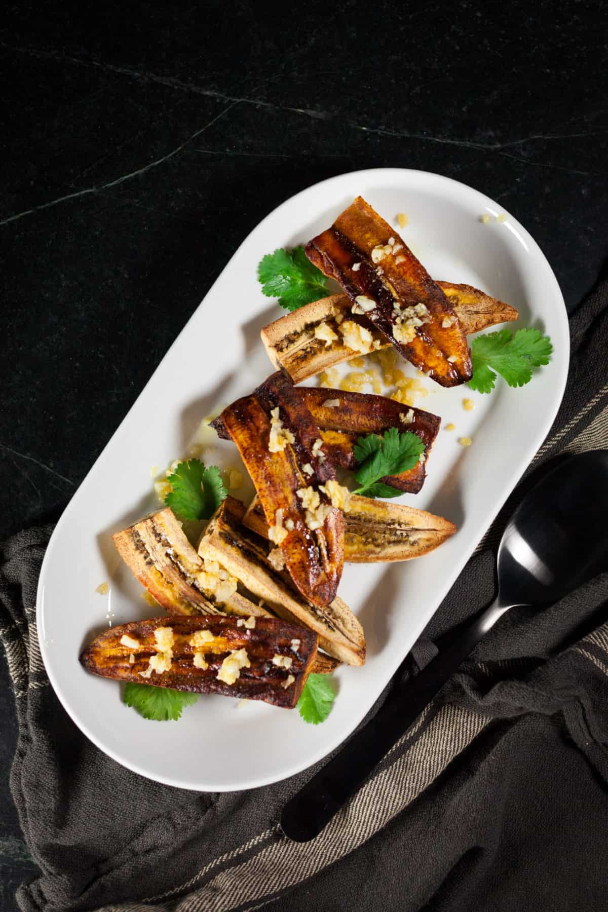 Baked Plantains with Garlic and Butter