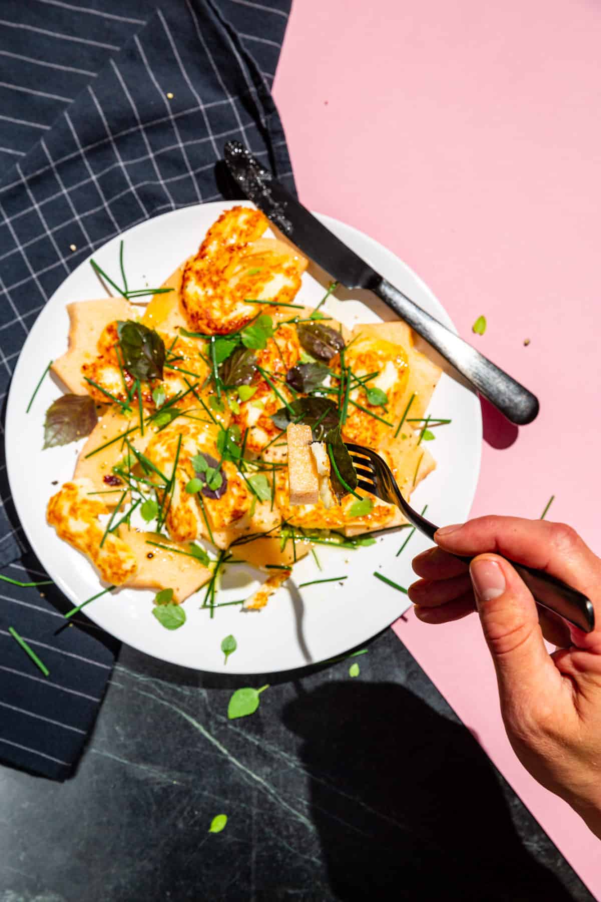 Hami Melon and Fried Haloumi Cheese