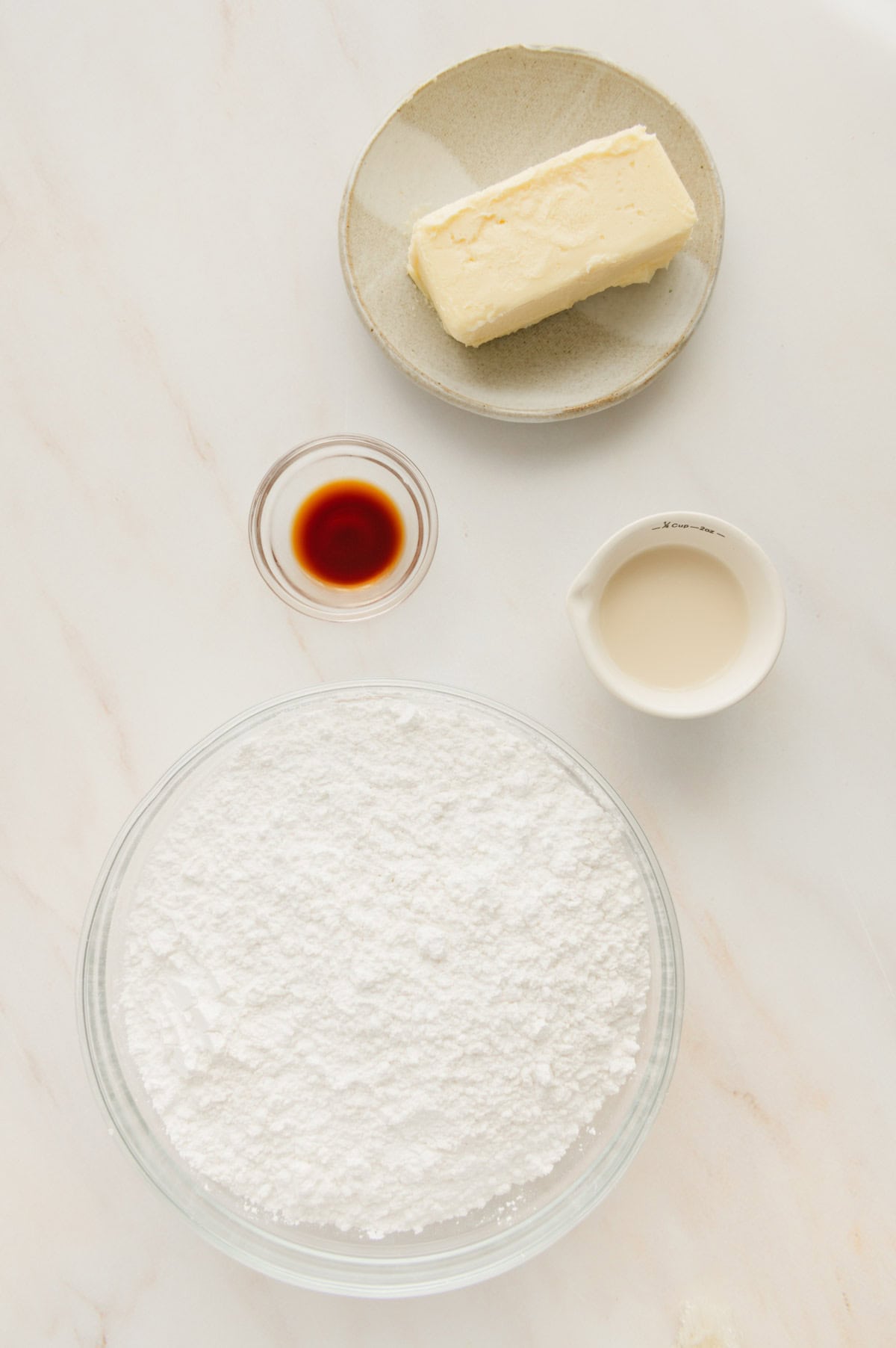 Ingredients to make vegan chai buttercream frosting.