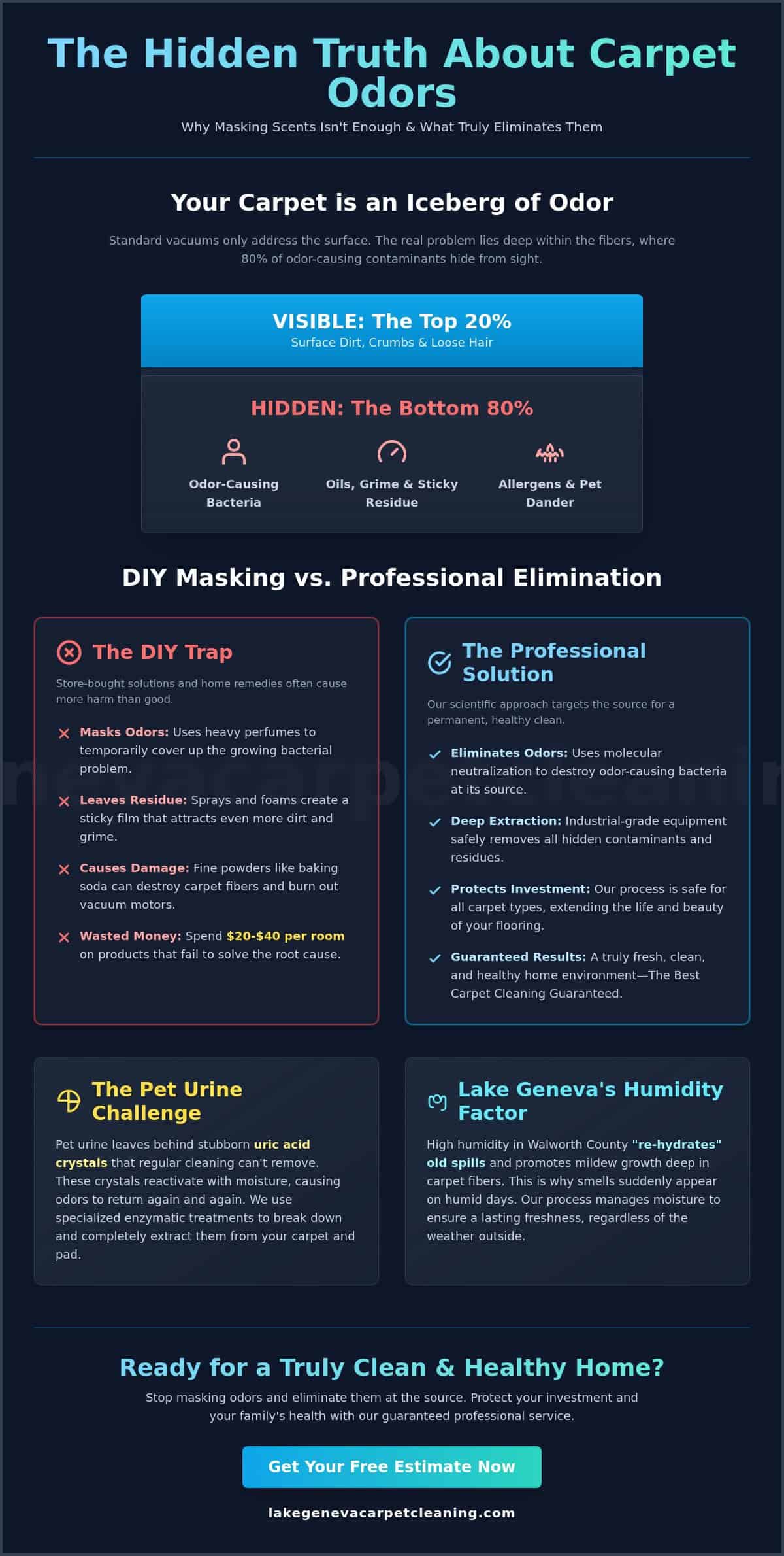 Effective carpet odor removal for a fresh home | Professional carpet cleaning services in Lake Genev.