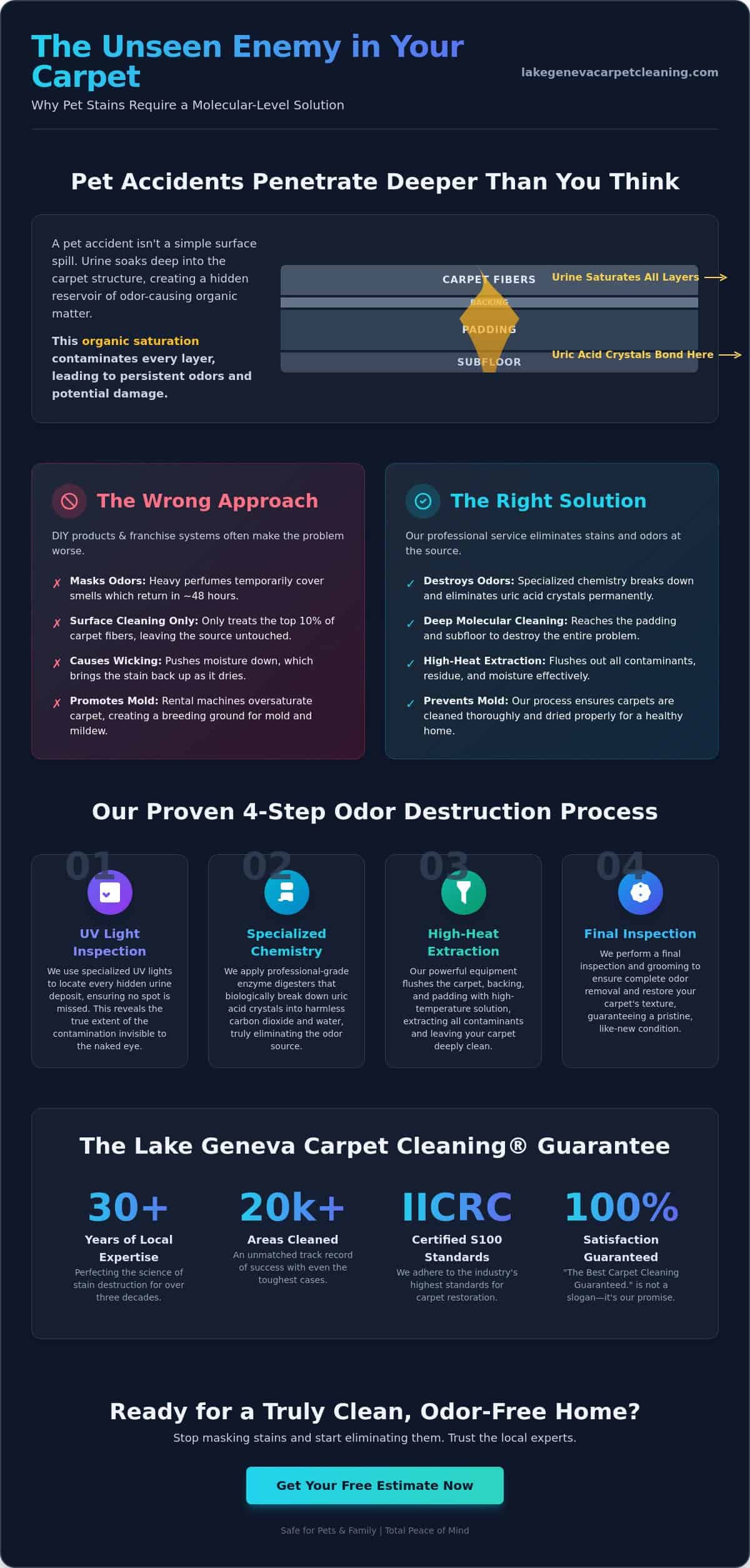 Pet Stain Removal & Deep Carpet Cleaning in Lake Geneva.