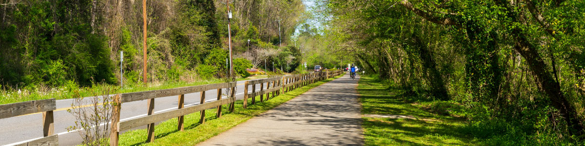 View of the Roswell Riverwalk Boardwalk