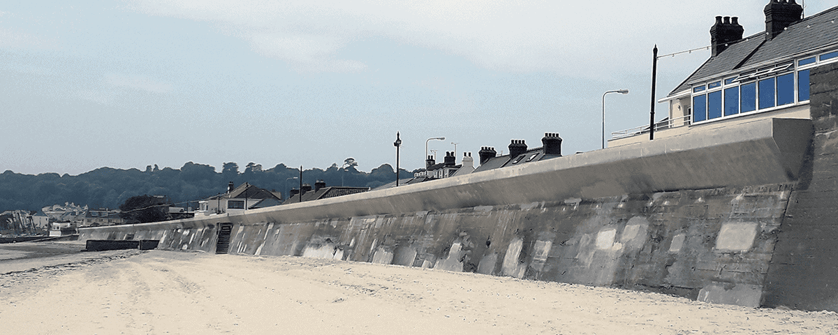 Gunsite concrete seawall Jersey waterproofing concrete structures