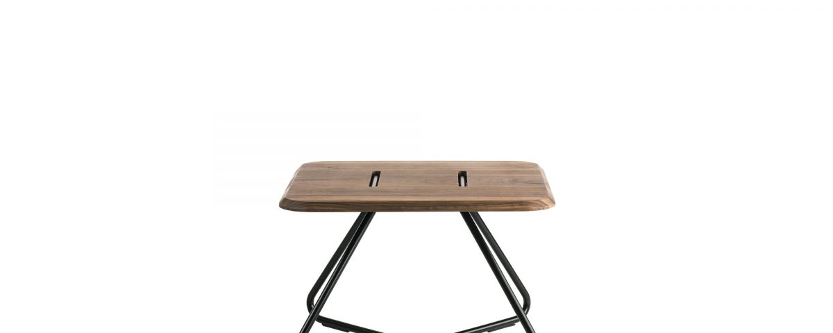 Occasional low table wood and black by Altek Italia Design