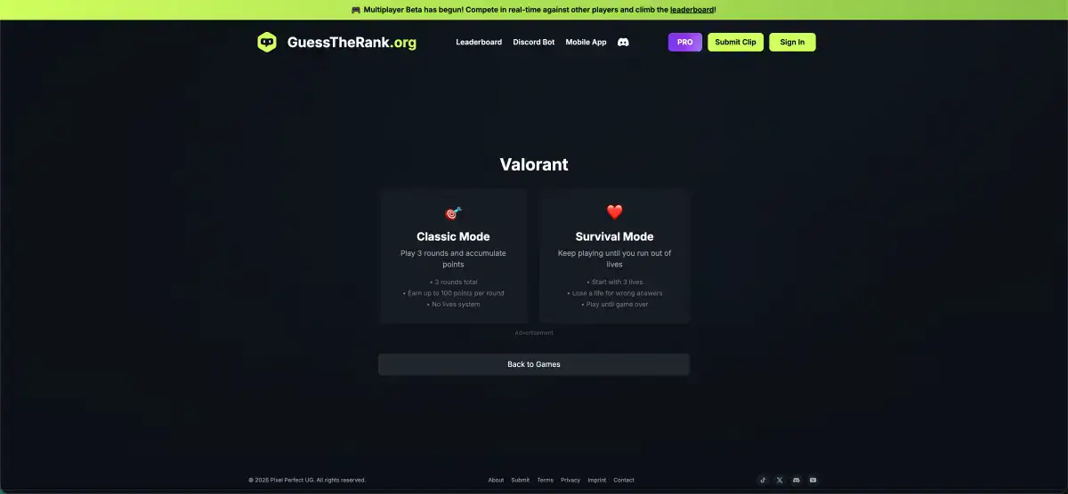 Guess The Rank 발로란트(Valorant) 티어 맞추기 사이트 바로가기 (guesstherank.org/valorant) 2 2026 01 12 3.36.41