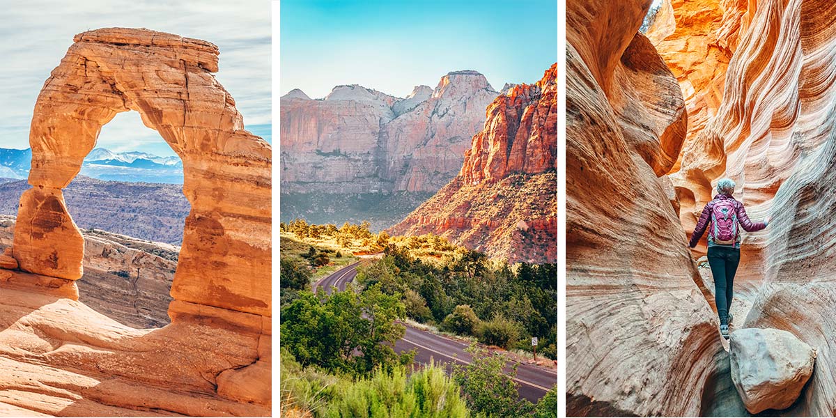 On this Utah National Parks road trip, you'll canyoneer through slot canyons, ride horses and ATVs, hike through a river canyon, watch the sunrise over a hoodoo-filled canyon, and catch a sunset through a massive stone arch. You'll visit Zion National Park, Bryce Canyon, Capitol Reef, Arches National Park, and Canyonlands National Park. And you'll discover why Utah's Mighty Five are considered some of the best National Parks in the country, all on one epic Utah road trip!